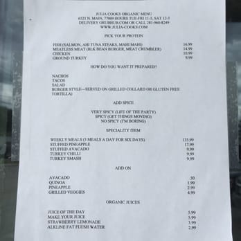 Julia Cooks Organic - Menu - Food Trucks Near Me - Houston, Texas Julia Cooks Organic - Menu - Food Trucks Near Me - Houston, Texas