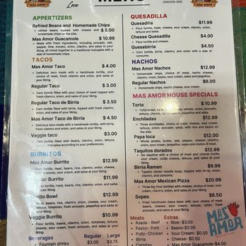 Mas Amor - Food! - Mexican Near Me - Chico, California