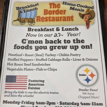 Border Restaurant - Menu cover - American Near Me - Wake Forest, North Carolina Border Restaurant - Menu cover - American Near Me - Wake Forest, North Carolina