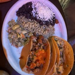 Sword fish and al pastor taco Sword fish and al pastor taco