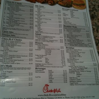Chick-fil-A - menu - Fast Food Near Me - Torrance, California Chick-fil-A - menu - Fast Food Near Me - Torrance, California