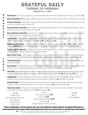 Menu photo 7 Grateful Table Canton, NC