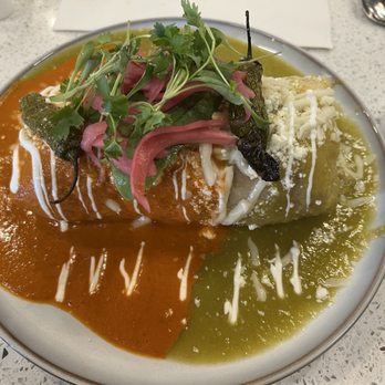 Almuerzo Café - Forgot the name but it's a breakfast burrito added green and red sauce. Very tasty. - Breakfast & Brunch Near Me - Tustin, California