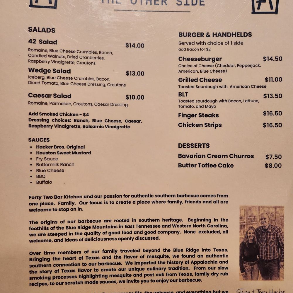 Forty Two Bar and Kitchen - Menu - Bars Near Me - Moscow, Idaho Forty Two Bar and Kitchen - Menu - Bars Near Me - Moscow, Idaho