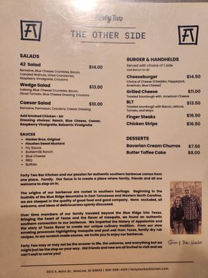 Menu photo 2 Forty Two Bar and Kitchen Moscow, ID Menu photo 2 Forty Two Bar and Kitchen Moscow, ID