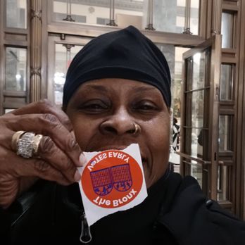 Bronx County Courthouse - Me with the upside down early voting sticker. - Courthouses Near Me - Bronx, New York