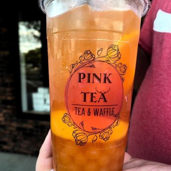 Pink Tea - Peach kumquat black tea - Bubble Tea Near Me - Bloomington, Minnesota