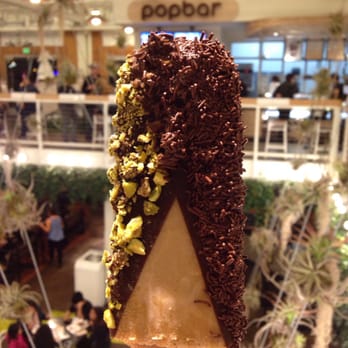 Popbar - Seasonal flavor pumpkin pie.  Half mint dark and caramel dark chocolate with chocolate sprinkles and pistachio  #POPBAR and #POPBARTV - Desserts Near Me - Anaheim, California