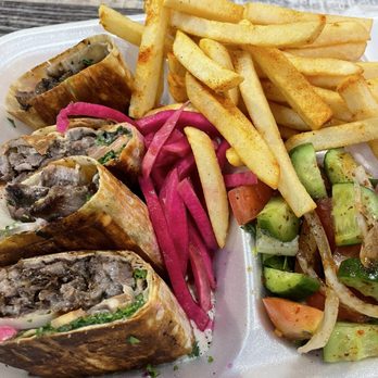 Damasquino - Beef Sandwich Meal with side of fries. - Mediterranean Near Me - Glendora, California
