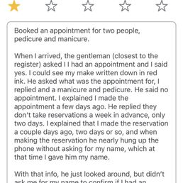 The Google review I tried posting