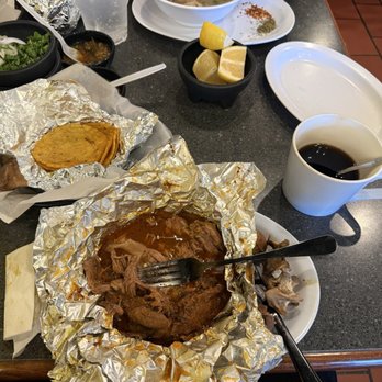 Antojito Como En Casa - Mixiote de borrego (Sheep Slow Coked), marinated tortillas, cafe de olla ( coffee with brown sugar and hint of cinnamon) - Mexican Near Me - El Centro, California