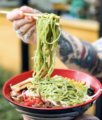 Lifting Noodles Ramen by null