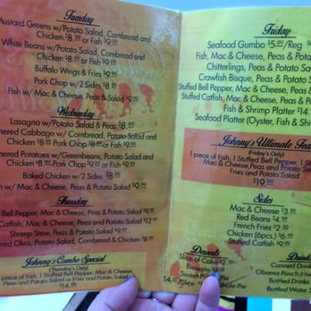 Queen's Cuisine - The menu. I'm liking that Thursday only Johnny's combo. - Caterers Near Me - Kenner, Louisiana Queen's Cuisine - The menu. I'm liking that Thursday only Johnny's combo. - Caterers Near Me - Kenner, Louisiana