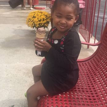Bruster's Real Ice Cream - My daughter loves her free smiley face cone - Ice Cream & Frozen Yogurt Near Me - Gaithersburg, Maryland Bruster's Real Ice Cream - My daughter loves her free smiley face cone - Ice Cream & Frozen Yogurt Near Me - Gaithersburg, Maryland