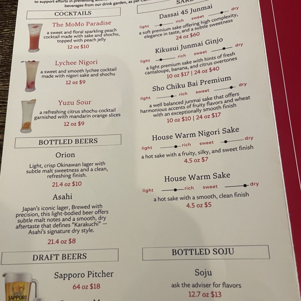 MoMo Paradise - Menu as of 5/26 - Japanese Near Me - Torrance, California MoMo Paradise - Menu as of 5/26 - Japanese Near Me - Torrance, California