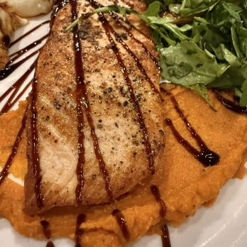 Rossana's Table - Salmon with a carrot puree - Italian Near Me - Caledonia, Michigan Rossana's Table - Salmon with a carrot puree - Italian Near Me - Caledonia, Michigan