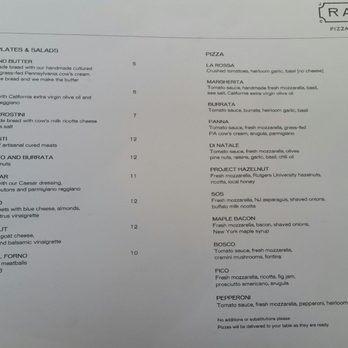 Razza - Le menu, side 1 - Pizza Near Me - Jersey City, New Jersey Razza - Le menu, side 1 - Pizza Near Me - Jersey City, New Jersey