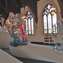 Berkshire Art Museum - 25,000 square feet of art installed in two historic (former) churches.  Pictured: Iceberg Installation with Lexan and robotic sculptures.