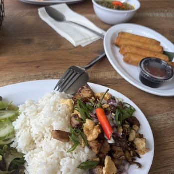 Chick'n Rotonda - Sisig and fresh rice. - Filipino Near Me - Middle Village, New York