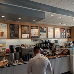 Second Cup - Ordering counter from the milk & sugar & more station. June 2018