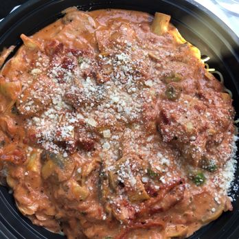 Buon Gusto - Alla Boscaiola (artichokes, mushrooms, sun dried tomatoes, asparagus in pink creamy sauce) - Italian Near Me - Huntington Beach, California