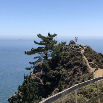 Muir Beach Overlook - Great views - the crazy rule breaker on the hill - is my son. Makes me nervous for sure. - Parks Near Me - Muir Beach, California