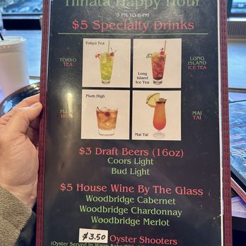 Hinata Hibachi & Sushi - Happy Hour Drinks Menu (3-6pm) - Japanese Near Me - Fairfield, California