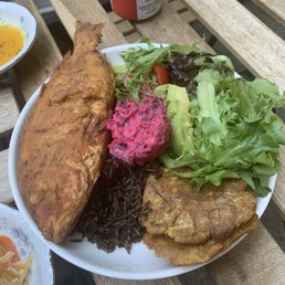 Black rice and snapper