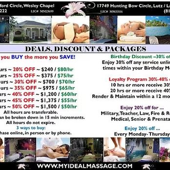 Ideal Massage - 2021 Ideal Massage's Daily Deal and Discount - Massage Near Me - Wesley Chapel, Florida Ideal Massage - 2021 Ideal Massage's Daily Deal and Discount - Massage Near Me - Wesley Chapel, Florida