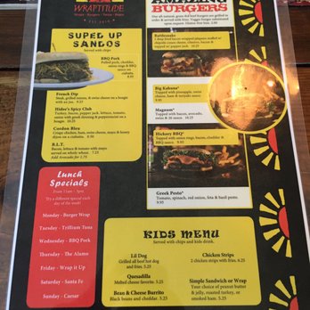 Wraptitude - Menu - Burgers Near Me - San Antonio, Texas Wraptitude - Menu - Burgers Near Me - San Antonio, Texas