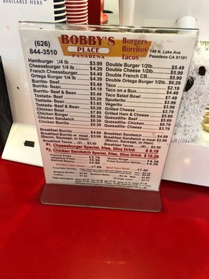 Menu photo 5 Bobby's Place Pasadena, CA