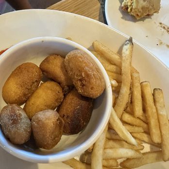 BJ's Restaurant & Brewhouse - Burnt mini corn dogs. Shame on you for serving this - American Near Me - Sparks, Nevada BJ's Restaurant & Brewhouse - Burnt mini corn dogs. Shame on you for serving this - American Near Me - Sparks, Nevada