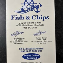Joy's Fish & Chips - Menu pg1
