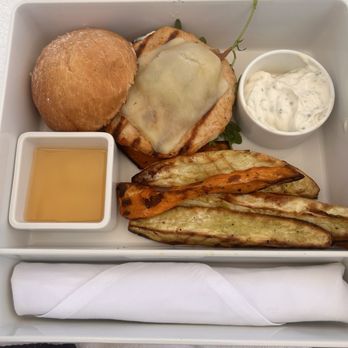 Terras - Poolside food (turkey burger and sweet potato wedges ) - New American Near Me - Carefree, Arizona