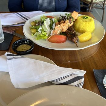 The Olive Restobar - Salmon Kabob a la Carte Lamb Kabob a la Carte Saffon Couscous Greek Salad - Mediterranean Near Me - Downey, California The Olive Restobar - Salmon Kabob a la Carte Lamb Kabob a la Carte Saffon Couscous Greek Salad - Mediterranean Near Me - Downey, California