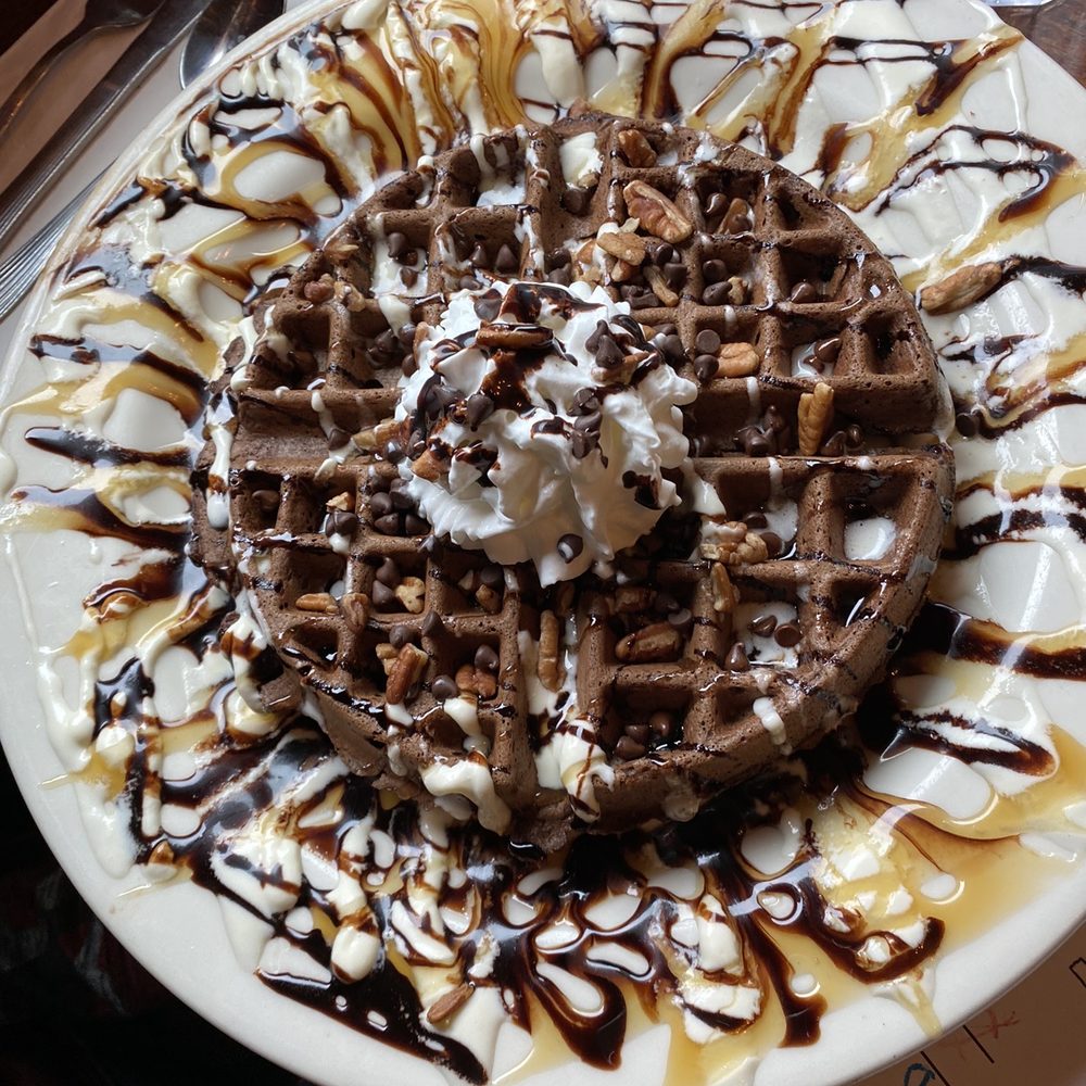 Frank's Diner - Speciality Turtle Chocolate Caramel waffle - Diners Near Me - Spokane, Washington Frank's Diner - Speciality Turtle Chocolate Caramel waffle - Diners Near Me - Spokane, Washington