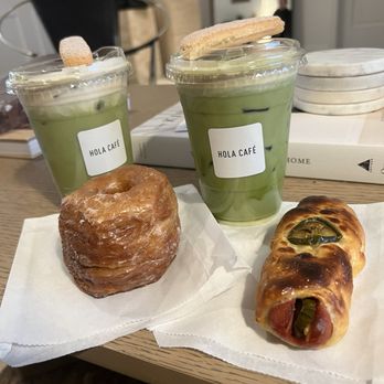 Hola Cafe Dallas - Tiramisu Matcha Latte Cronut Jalapeño Hotdog Bun - Coffee & Tea Near Me - Dallas, Texas Hola Cafe Dallas - Tiramisu Matcha Latte Cronut Jalapeño Hotdog Bun - Coffee & Tea Near Me - Dallas, Texas