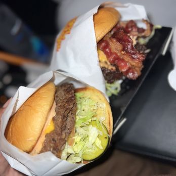 Burger Bodega - Smash Burger- Double w/bacon + IMPOSSIBLE Smash Burger- Double - Burgers Near Me - Houston, Texas Burger Bodega - Smash Burger- Double w/bacon + IMPOSSIBLE Smash Burger- Double - Burgers Near Me - Houston, Texas
