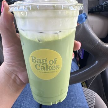 Bag of Cakes - Matcha w cold foam - Bakeries Near Me - Fullerton, California Bag of Cakes - Matcha w cold foam - Bakeries Near Me - Fullerton, California
