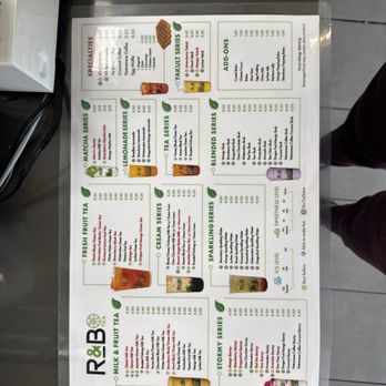 R&B Tea - Menu - Bubble Tea Near Me - La Mirada, California