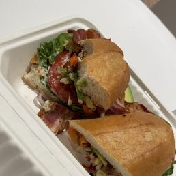 The Vegan Paradise Sandwich with Bacon added so yummy! I couldn't wait till after I took pic to stake a few bites The Vegan Paradise Sandwich with Bacon added so yummy! I couldn't wait till after I took pic to stake a few bites