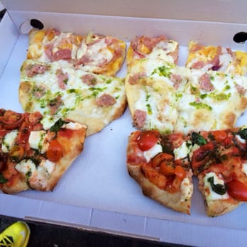 Pinsere - Award winning smoked mozzarella, pumpkin prosciutto pizza. Soft sausage and cheese.Tomato and mozzarella. Absolutely delicious!! - Pizza Near Me - Rome, RM Pinsere - Award winning smoked mozzarella, pumpkin prosciutto pizza. Soft sausage and cheese.Tomato and mozzarella. Absolutely delicious!! - Pizza Near Me - Rome, RM