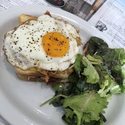 Croque Madame with side salad