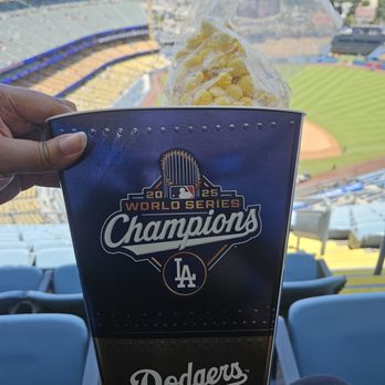 Dodger Stadium - Popcorn in souvenir bucket. You can get Popcorn w/o it too - Stadiums & Arenas Near Me - Los Angeles, California Dodger Stadium - Popcorn in souvenir bucket. You can get Popcorn w/o it too - Stadiums & Arenas Near Me - Los Angeles, California