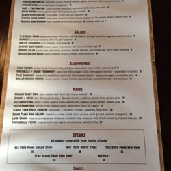 Steak + Vine - The Menu