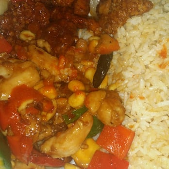 Panda Express - This is shang high beef and kung pao chic with fried rice - Chinese Near Me - Bellevue, Washington