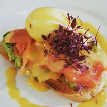 Cafe Strange Brew - Poached eggs with avocado and smoked salmon on sourdough toast (aka perfection). - Cafes Near Me - Glasgow, GLG
