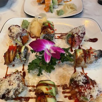 SU 20 - Dancing Eel, Magic Roll, and Fiesta Roll (pictured in back) - Sushi Bars Near Me - Blue Bell, Pennsylvania SU 20 - Dancing Eel, Magic Roll, and Fiesta Roll (pictured in back) - Sushi Bars Near Me - Blue Bell, Pennsylvania