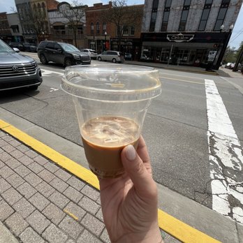 Black Iron Coffee Roasters - Small iced traditional macchiato - Coffee & Tea Near Me - Howell, Michigan