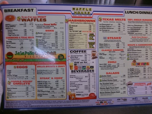 Menu photo 3 Waffle House Pensacola, FL Menu photo 3 Waffle House Pensacola, FL